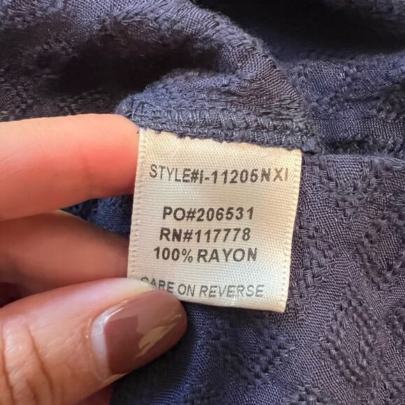 VICI LOVESTITCH Du Jour Crochet Blouse in Navy Crochet size Large‎ - Picture 5 of 6